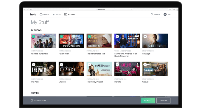 Delete Recordings on Hulu through Web Browser