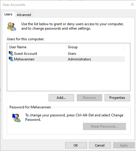 Get the Windows username on User Account box