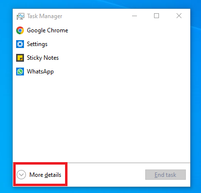 Use Task Manager to see the name
