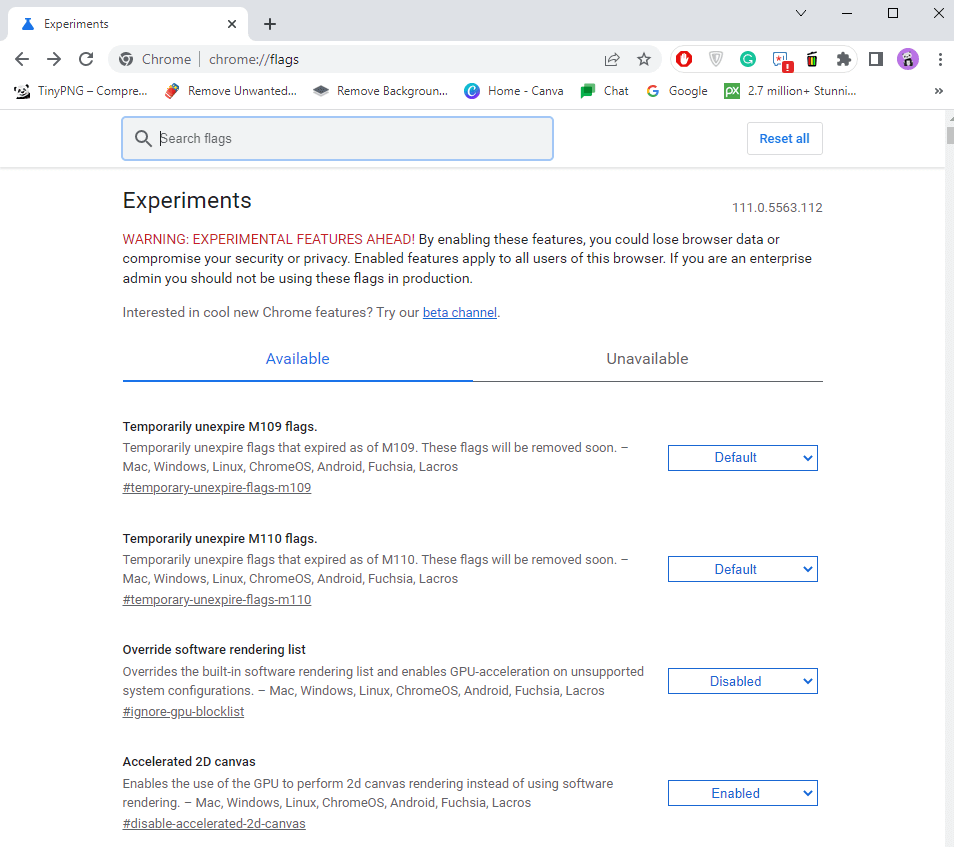Type Doodle on the Search Flags bar
