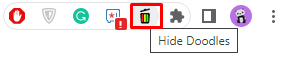 click on the Hide Doodles icon to Get Rid of Google Doodles
