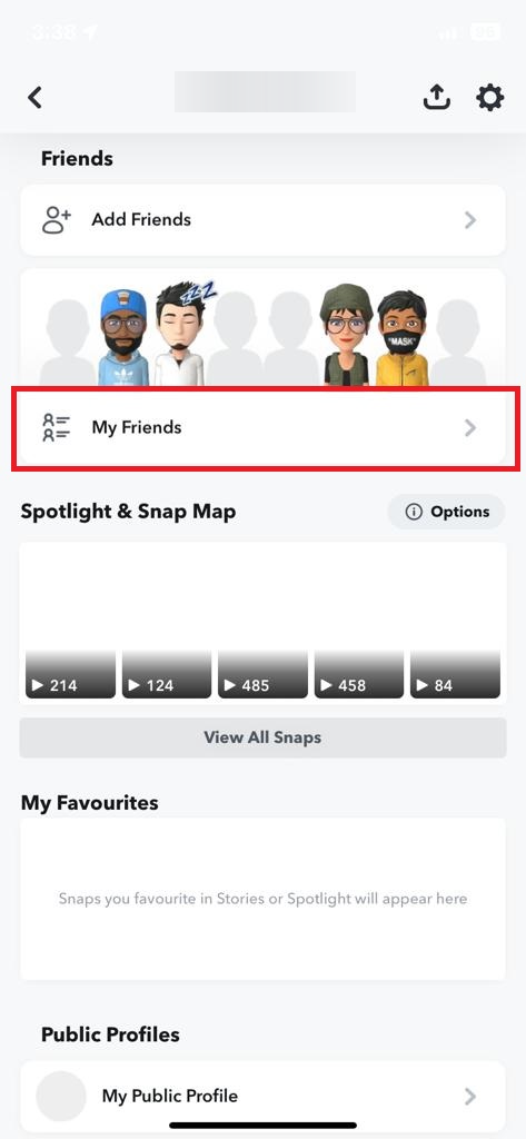 Tap the My Friends option