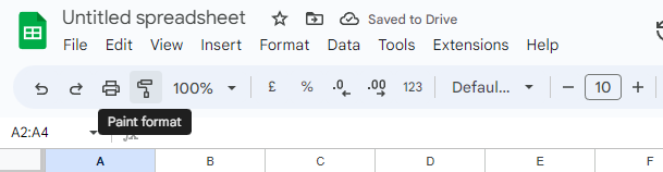 Paint Format tool