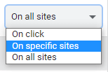 elect the On Specific sites option