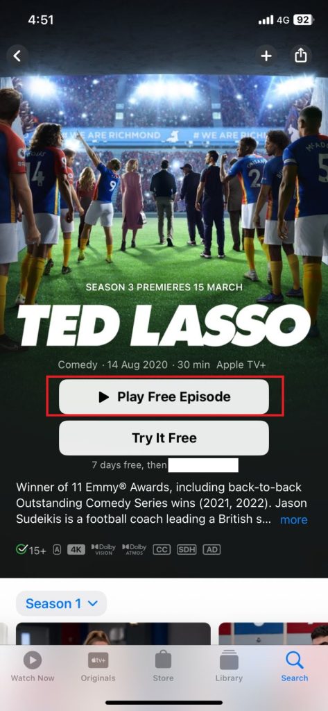 Ted Lasso free episode