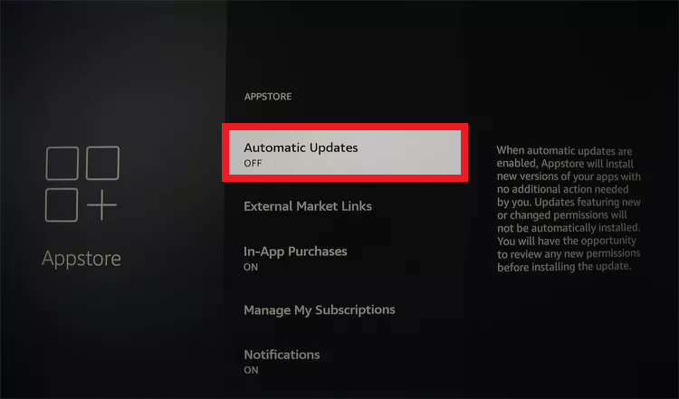 Turn on Automatic Updates to update Peacock TV on Firestick