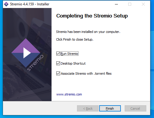 Installation of Stremio app