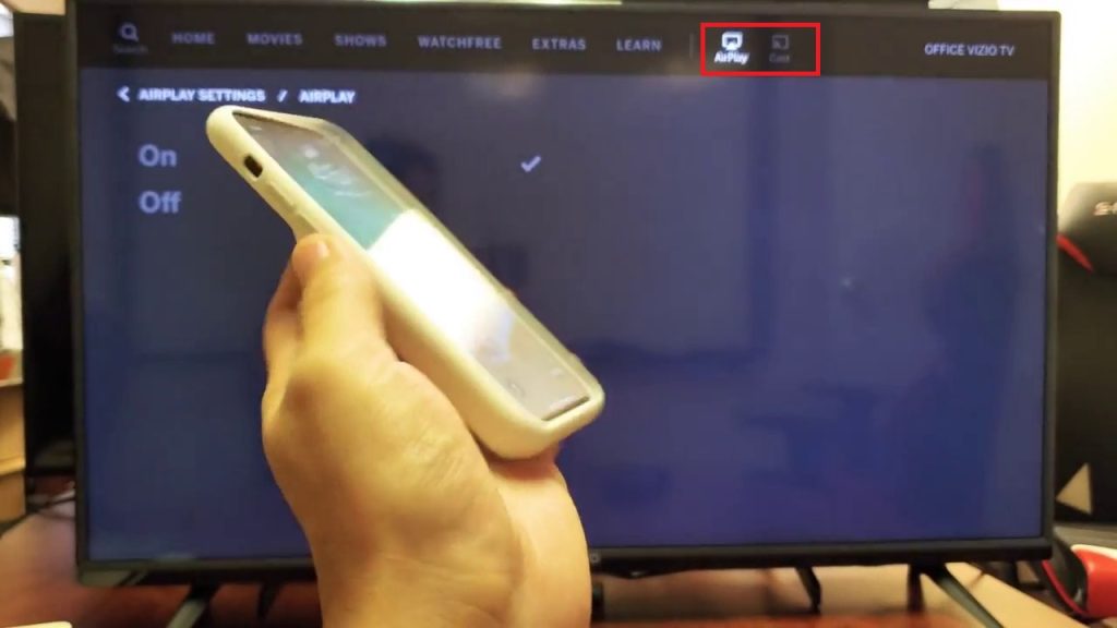 AirPlay and Cast icon on Vizio Smart TV
