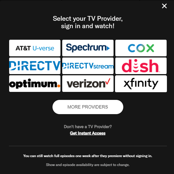 Supported Cable TV Providers to stream ABC on Samsung TV
