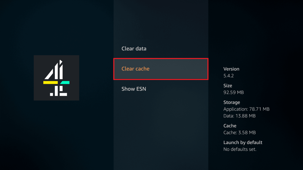 Clear App Cache if All 4 not working on Firestick