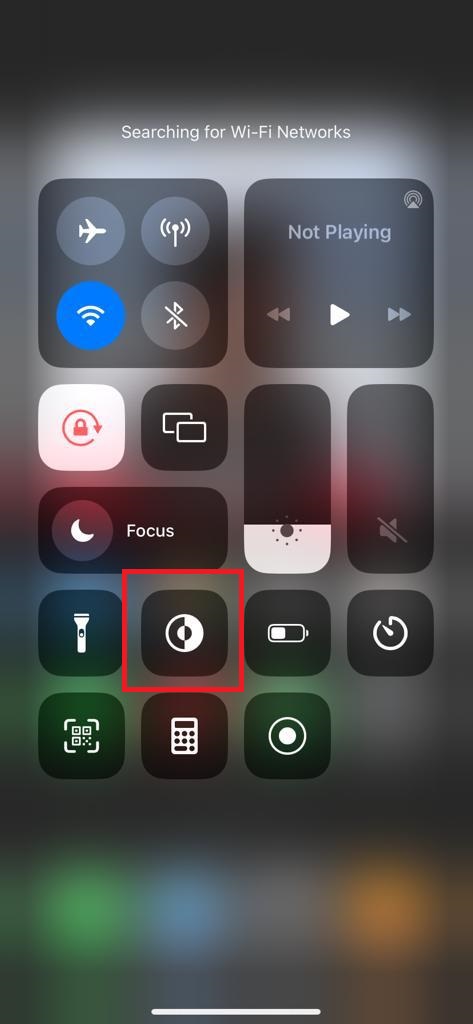 Control Centre on iPhone