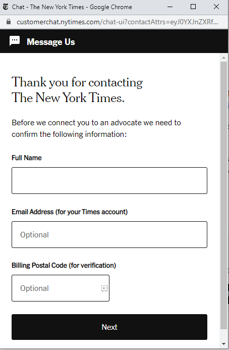 Cancel The New York Times Subscription Via Chat