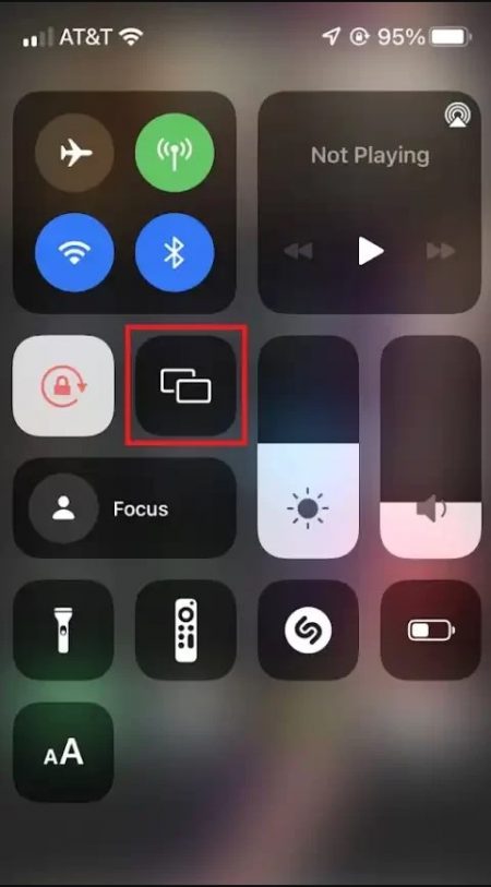 Open the Control Center and hit the Screen Mirroring icon