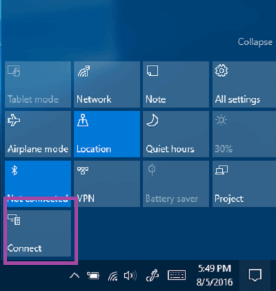 select the Connect tile to stream Chive TV on Roku