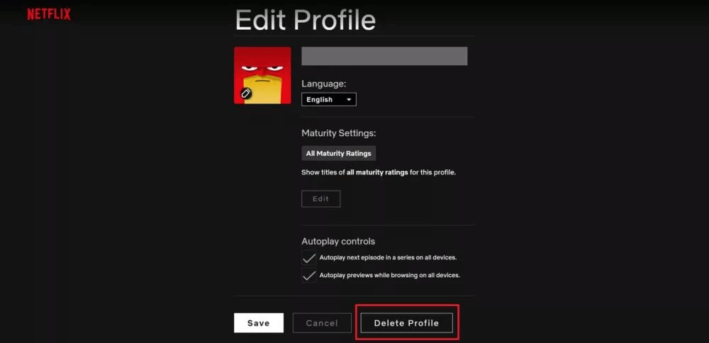 Delete Netflix Profile Using Desktop