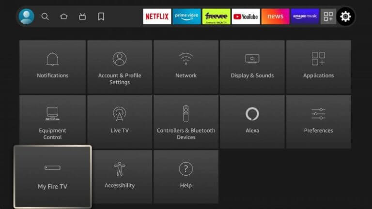 select the My Fire TV tile