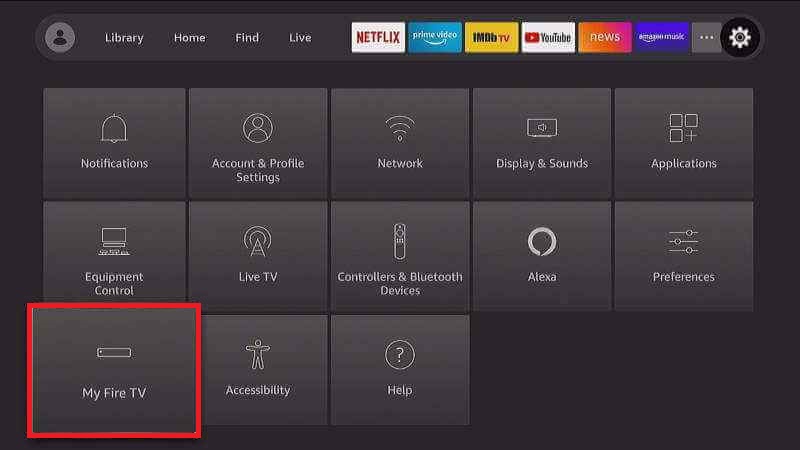 click on the My Fire TV tile