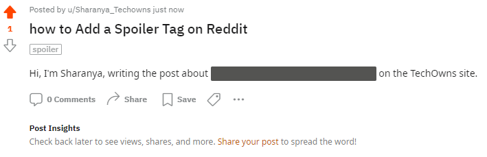 View Spoilers Tags on Reddit