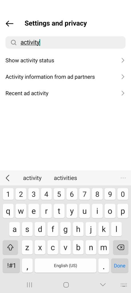 search activity