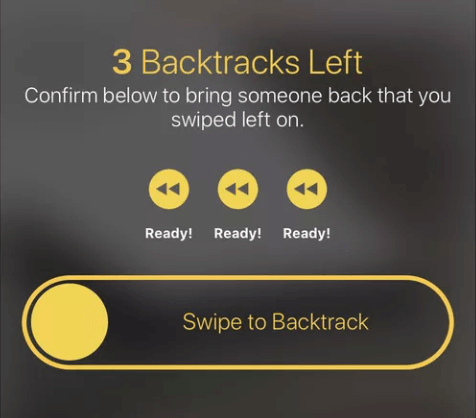 Backtrack on Bumble on Smartphone