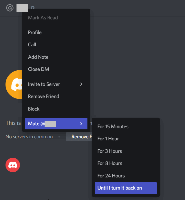 Mute Someone on Discord