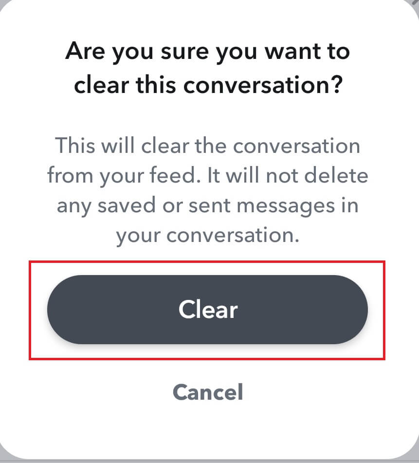 tap Clear to Delete My AI on Snapchat