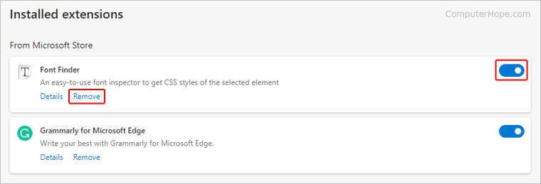 Disable Browser Extensions on Microsoft Edge