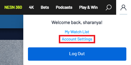Select the Account Settings option