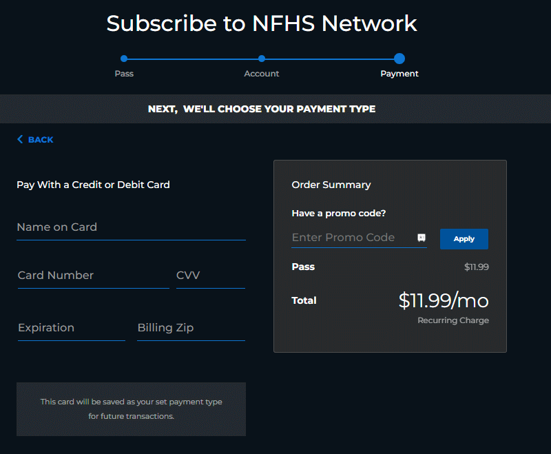 enter the payment details