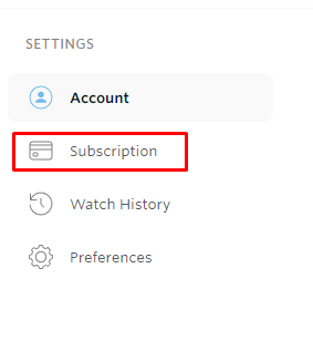 click on the Subscription option under Settings.
