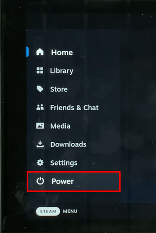 click on the Power option