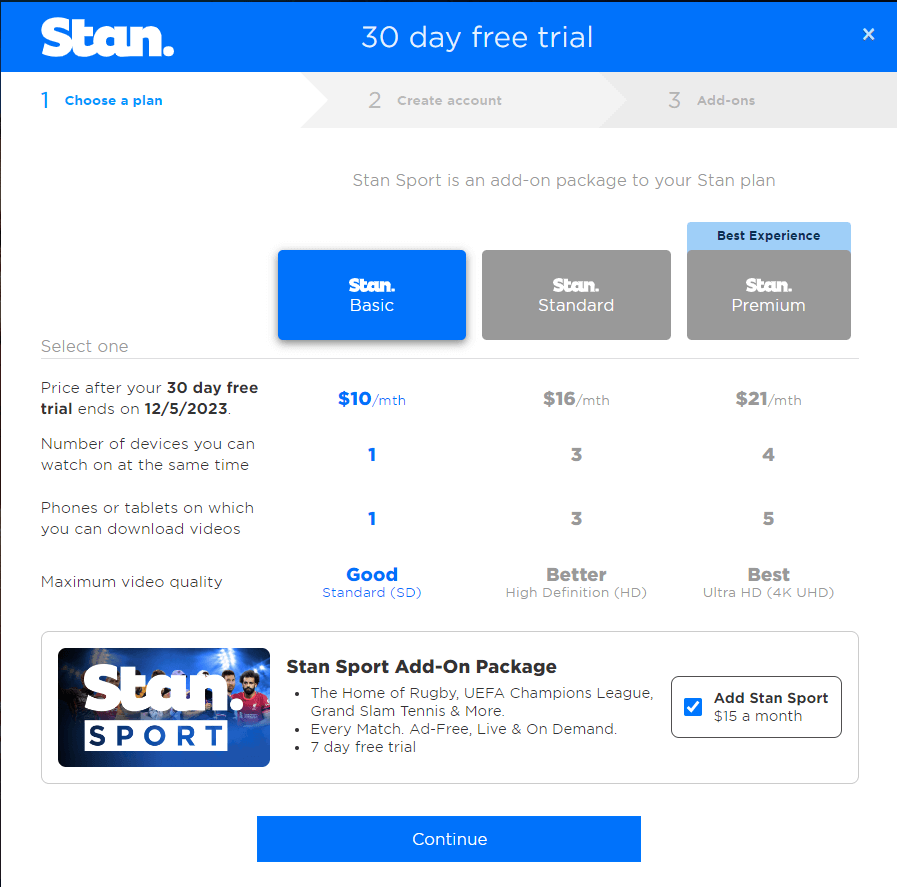 choose your desired subscription plan