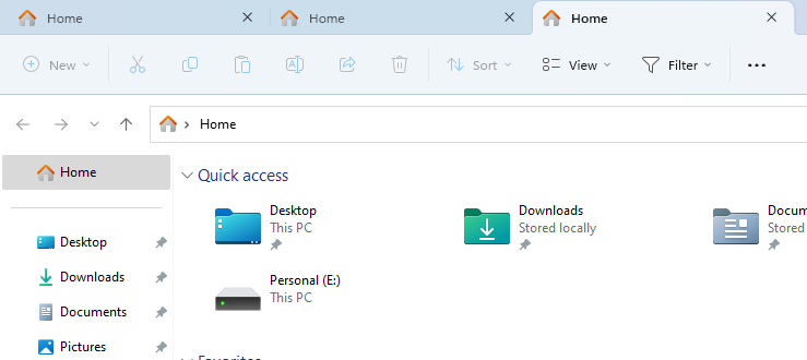 Tabs in File Explorer Windows 11
