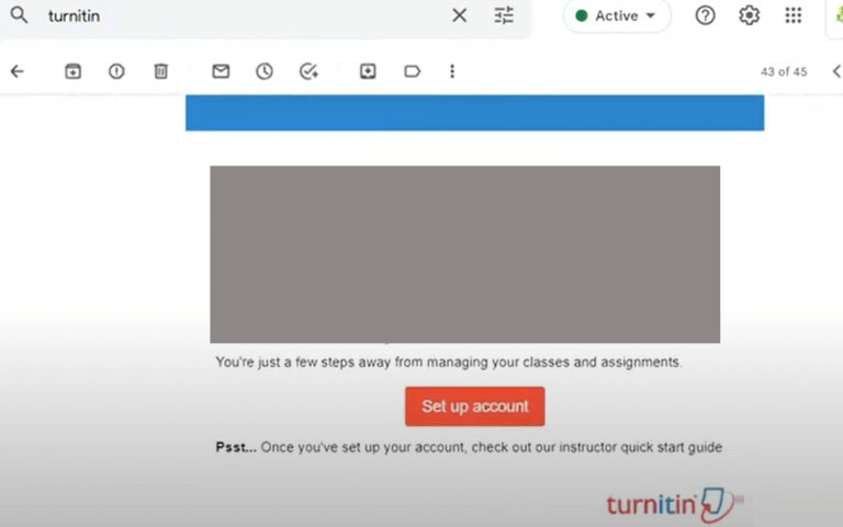 Click on the Set up account button to get Turnitin Free Trial