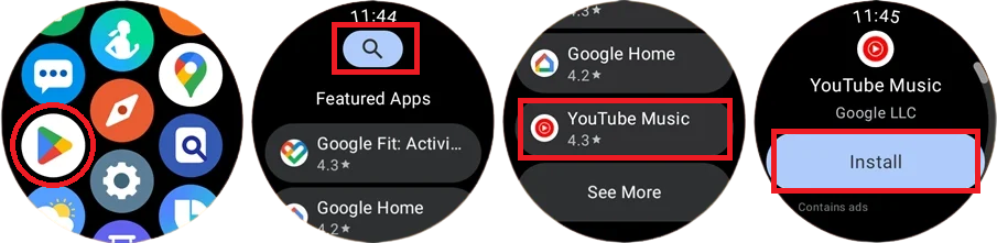 Download YouTube Music on Samsung Galaxy Watch