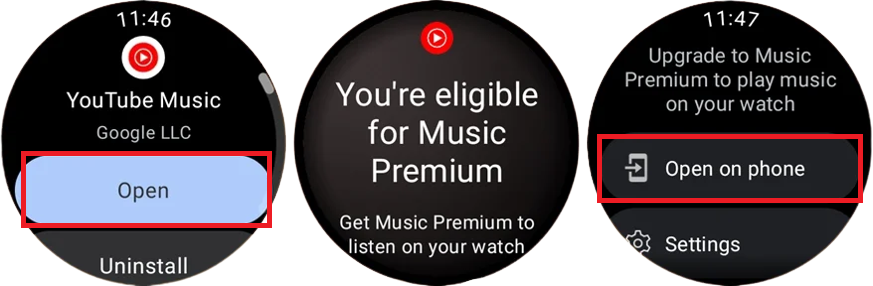 Open to launch the YouTube Music app