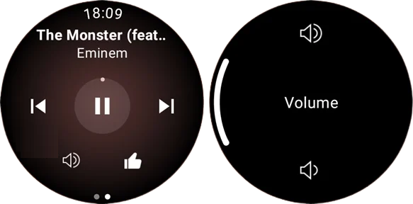 Swipe to the left to get the music player interface