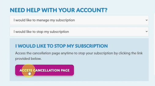 Click Access Cancellation Page