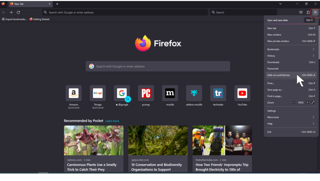 Firefox dark mode - Add-ons and Themes