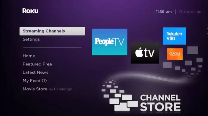 Click Streaming Channels to get Food Network on Roku