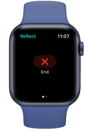 Click End to turn off the green light on Apple Watch