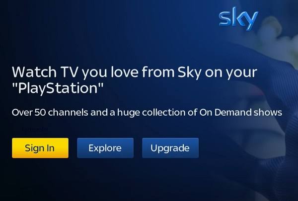 Sign In with your Sky Go details