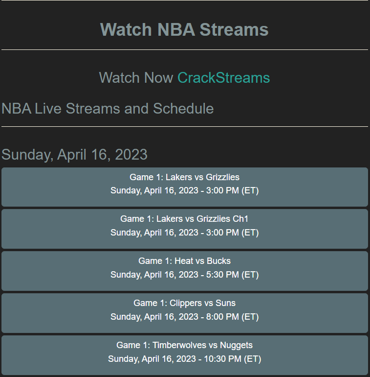 MethStreams Home page