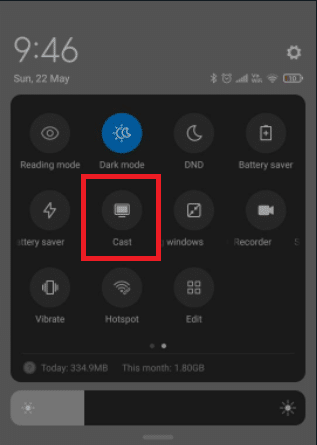 Click the cast icon on Android