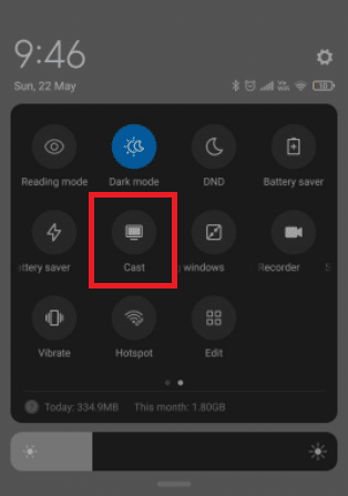 Click The Cast icon