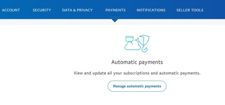 Click Manage Automatic Payments