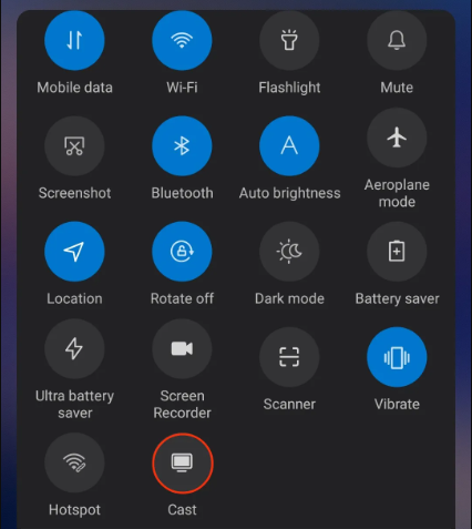 Click the Cast icon