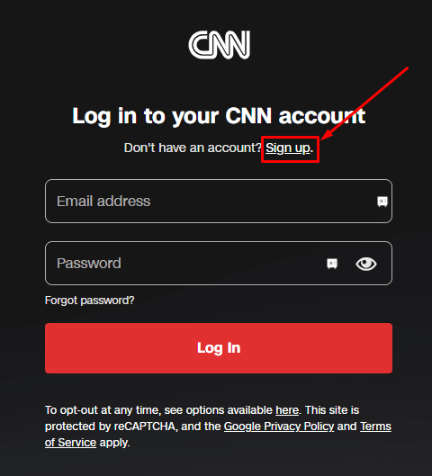 click on the Create Account button.