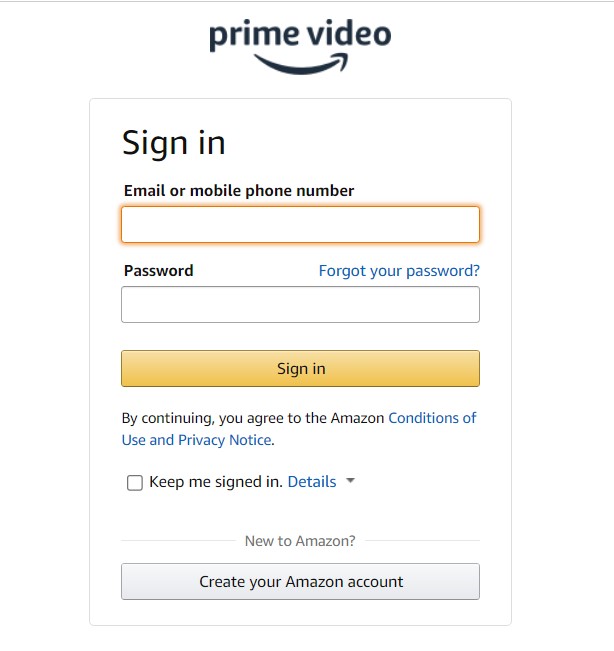 Prime Video sign In