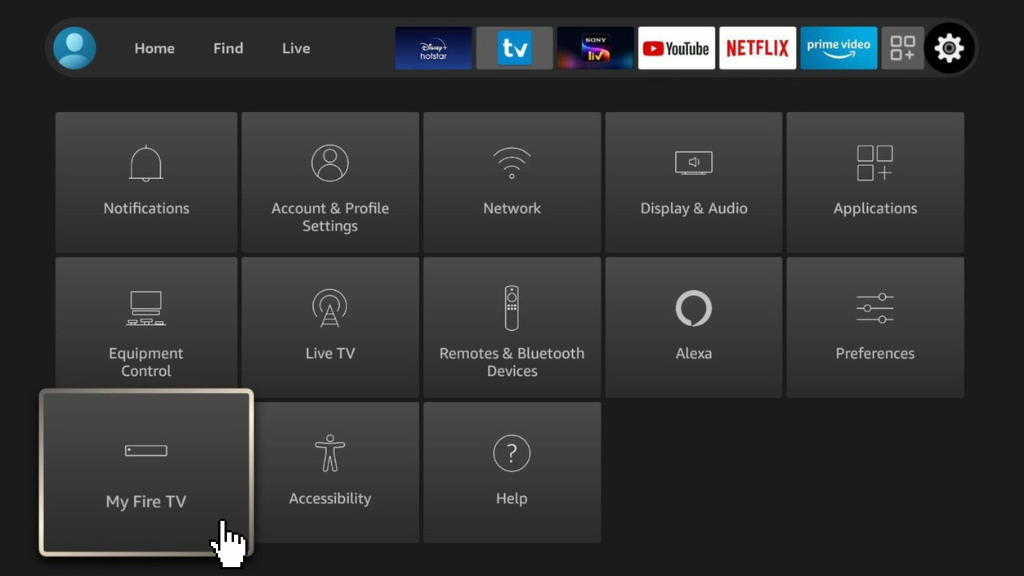click on My Fire TV option
